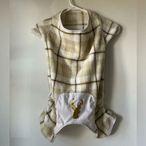 Holiday Time Gold Deer Dog  Pyjamas